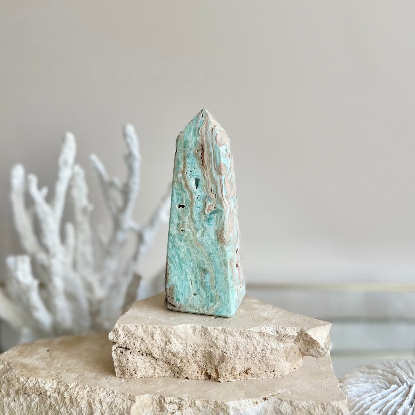 Blue Aragonite Tower #1