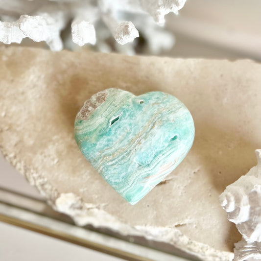 Blue Aragonite Heart