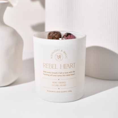 Rebel Heart Reiki Infused Crystal Candle