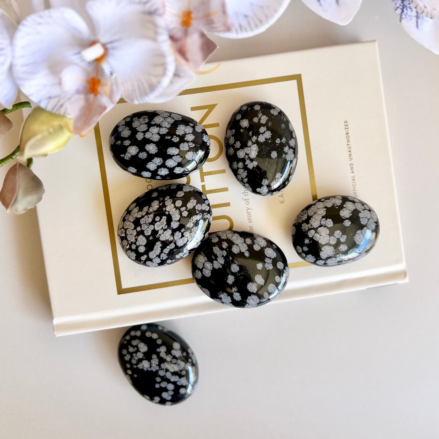 Snowflake Obsidian Palmstones - Intuitively Chosen