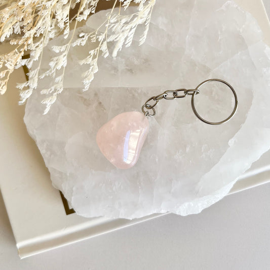 Rose Quartz Keyring - Intuitively Chosen