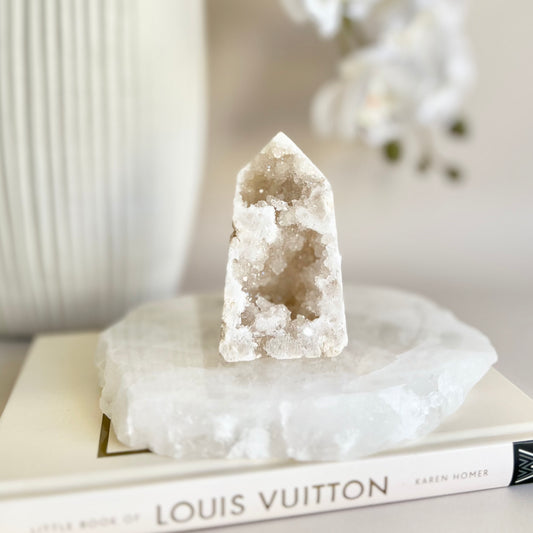 Clear Quartz Druzy Tower #4