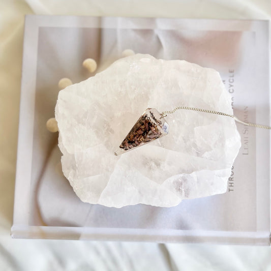 Rhodonite Orgonite Pendulum