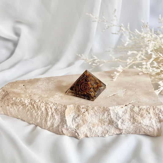 Tigers Eye Orgonite Pyramid Small