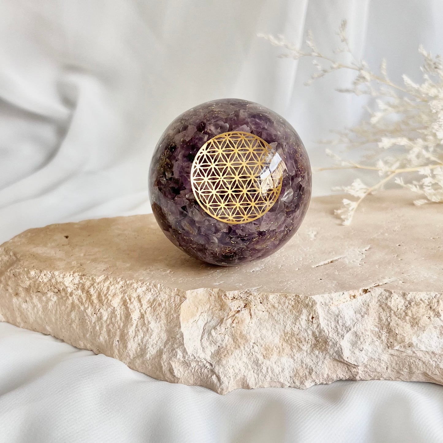 Amethyst Sphere Organite Seed of Life