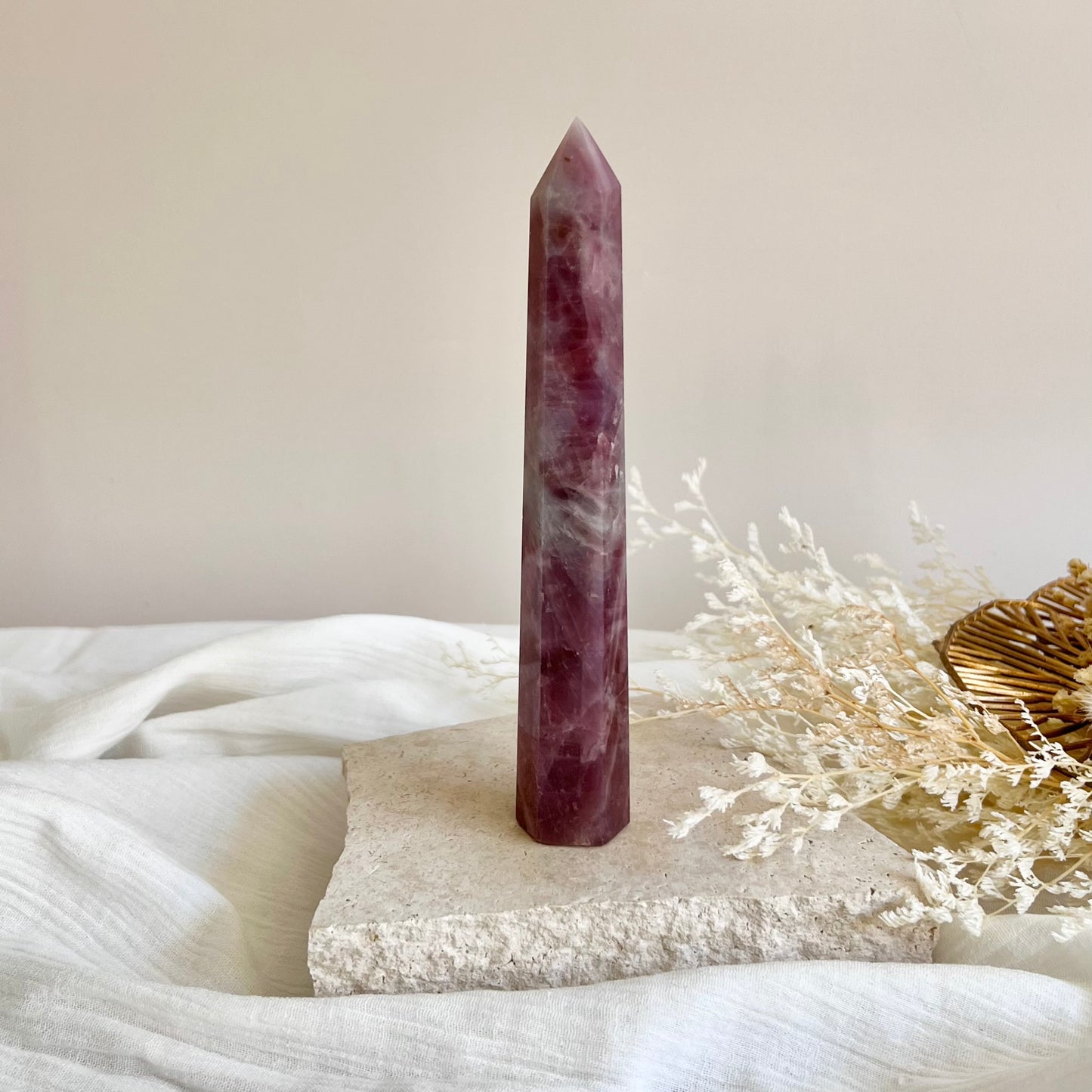 Lavender Rose Quartz Tower #1