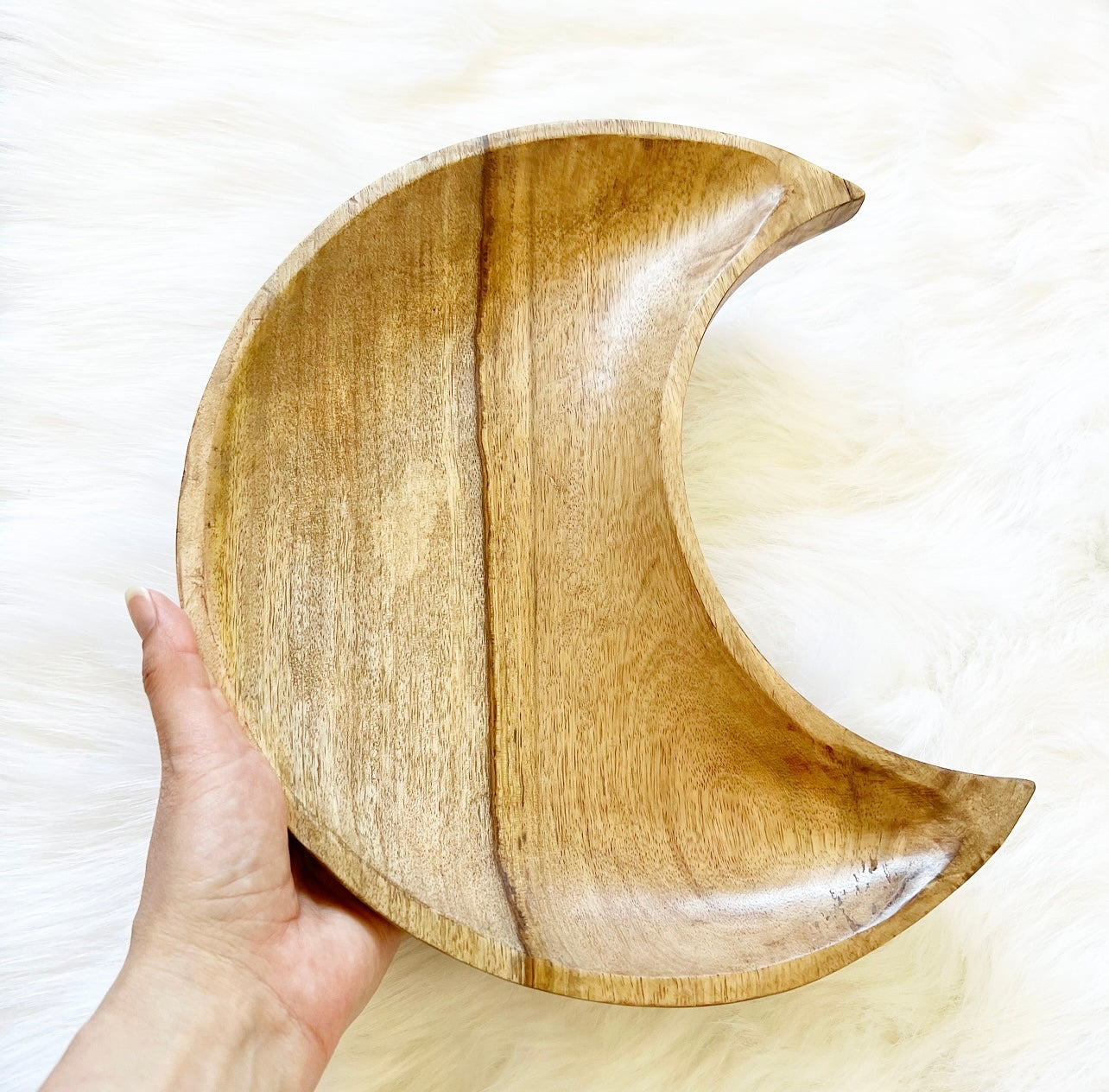 Wooden Crescent Moon Bowl 30cm