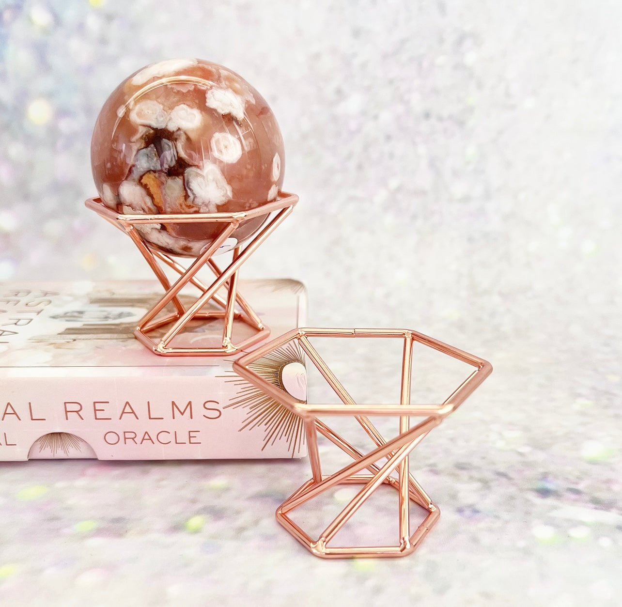 Geometric Sphere Stand - Rose Gold