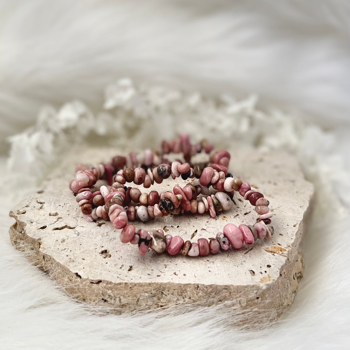 Rhodonite Chip Bracelet