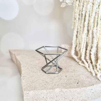 Geometric Sphere Stand - Silver