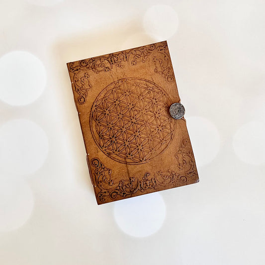 Flower of Life Leather Journal